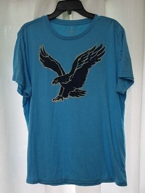 American Eagle Outfitters Blue Graphic Eagle Short Sleeve Tee